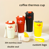 gros Nouveau gobelet personnalisé de 420ml Tasse à café de voyage isolée à double paroi en acier inoxydable 304 avec logo