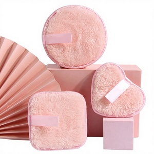 Tampons démaquillants réutilisables en microfibre, forme cœur, ronde, carrée, éponges nettoyantes pour le visage - Product Image 1