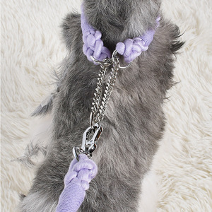 Conjunto de Collar y correa de algodón para mascotas, Correa colorida y a la moda para perros travieso - Product Image 3