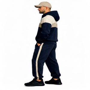 Nouvelle conception vintage, écologique, imprimé hiver, léger, haute qualité, OEM, vente en gros, ensemble sweat-shirt et pantalon de survêtement unisexe pour homme (2 pièces) - Product Image 4