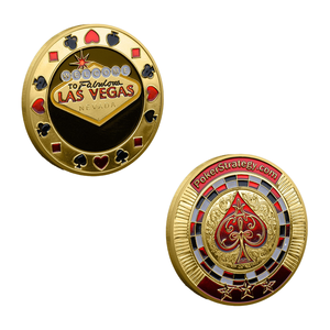 Gettoni Personalizzati 3D in Metallo Dorato Portafortuna per Poker, Protezione da 3mm per Tavolo da Casinò, Tecnica di Stampa a Incisione - Product Image 1