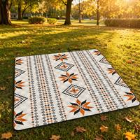 Manta Geométrica con Estrella y Logotipo Personalizado, OEM, para Exteriores, Impermeable, con Revestimiento de Aluminio, Acolchada, para Picnic, Extra Gruesa, Plegable