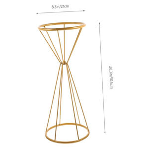 Centre de table de mariage en métal doré, nouveau, court, de luxe, pour décoration florale, à prix abordable - Product Image 2