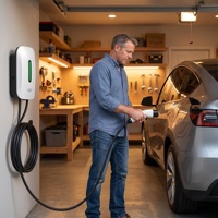 Station de recharge domestique pour véhicules électriques 7 kW 32 A Type 2 Wallbox monophasée avec câble de 5 m et démarrage par carte RFID