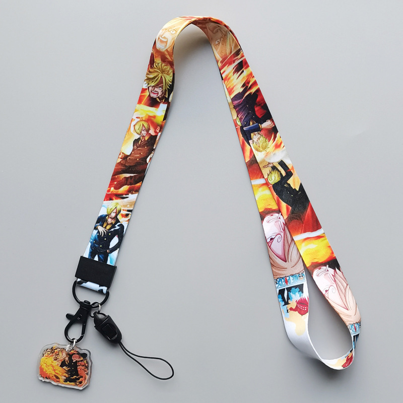 Japanese Anime Cool Cartoon One Luffy Piece Lanyards Wholesale Anti-Lost Mobile Phone Neck Portable Satin Lanyard Accessories Image 4