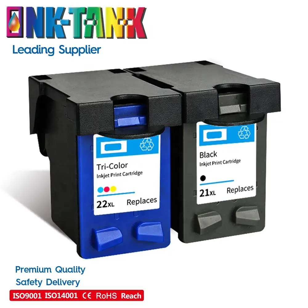 Tinta-TANK 21 22 XL 21XL 22XL Premium Hitam Warna Kartrid Tinta Inkjet Remanufaktur untuk HP21 untuk HP 3940 3920 Printer