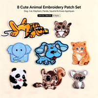 Patchs brodés thermocollants, badges animaux mignons pour robes, sacs, chapeaux, jeans, vêtements, appliques, artisanat DIY personnalisé