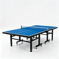 Table de ping-pong d'intérieur pliable, panneau standard, mobile avec roues et balles