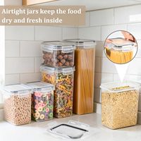8 contenants hermétiques pour aliments avec couvercles, boîtes de rangement en plastique pour l'organisation de la cuisine et du garde-manger, boîtes pour aliments secs