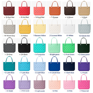 <span class=keywords><strong>Sac</strong></span> fourre-tout grande capacité personnalisé pour femme, tendance été, étanche, en EVA et silicone, style Bogg, couleur unie, perforé, pour la plage et le shopping en extérieur - Product Image 6