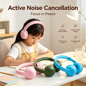 Casque Bluetooth sans fil pour enfants le plus vendu, BuddyPhones, casque stéréo à réduction de bruit active pour les voyages et les cours en ligne - Product Image 4