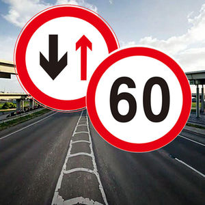 علامة السلامة المرورية من الألومنيوم عاكس حد السرعة لوحة تسجيل تحويل الطريق المواد البلاستيكية لأمن الطريق - Product Image 5