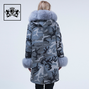 Janefur <strong>Women</strong> Fox <strong>Fur</strong> Cuff Collar <strong>Parka</strong> <strong>with</strong> Detachable Faux Rabbit <strong>Fur</strong> Liner Wholesale Classical Style Winter <strong>Fur</strong> <strong>Parka</strong> <strong>Coat</strong> - Product Image 3