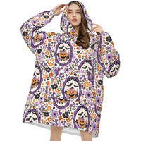 Nueva Sudadera con Capucha Tipo Manta Extra Grande con Diseño de Calabaza y Fantasma para Otoño 2026, Regalos de Halloween para Niñas y Mujeres