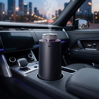 Diffuseur d'arômes pour voiture avec lumière d'ambiance, purificateur d'air portable pour la maison et le bureau, en métal de luxe, LED, contrôlé par application, batterie, 1 an, 15 ml