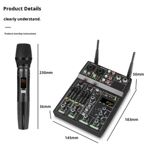 Mixer Audio Terintegrasi Peredam Kebisingan Mikrofon Nirkabel Satu-ke-Dua untuk Konsol Mixing yang Didukung Kartu Suara Live - Product Image 4