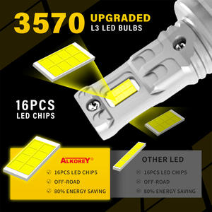 ALKOREY <span class=keywords><strong>H7</strong></span> Phare de <span class=keywords><strong>voiture</strong></span> LED 12v 20w 10000LM <span class=keywords><strong>Ampoule</strong></span> de <span class=keywords><strong>voiture</strong></span> Lampe de <span class=keywords><strong>voiture</strong></span> 6500K Super blanc 2 pièces - Product Image 2