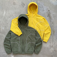 Veste coupe-vent surdimensionnée pour homme, design personnalisé en gros, couleurs contrastées