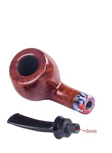 Pipe à tabac en bois de bruyère naturel, modèle traditionnel TOBCCO TC2086W, anneau coloré, solide, portable, détachable, facile à nettoyer - Product Image 6