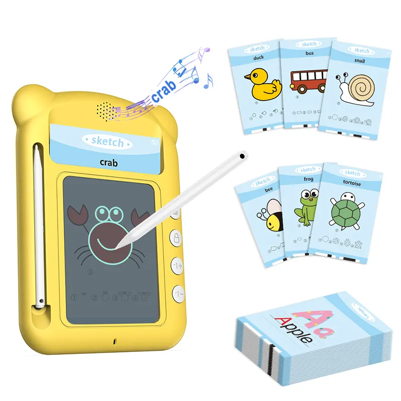 New Arrival Primary Drawing Student Lcd Writing Board Talking Sound Portable Baby Electronic Flash Card Machine