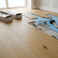 Parquet en chêne clair blanchi, stratifié, résistant à l'eau, facile à poser, moderne, pour usage domestique