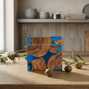 Posavasos Marroquíes de Lujo Hechos a Mano, Tradicionales, de Madera Azul y Resina, Accesorio de Cocina para Hogar, Hotel, Resort FWE - Product Image 6