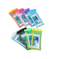 Pochette étanche pour téléphone en PVC transparent, lumineuse, avec accès à l'écran tactile, compatible avec plusieurs marques, 8 couleurs, 23x12CM, sangle pour téléphone