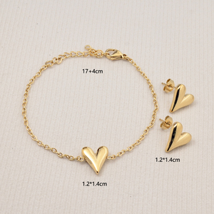 Penjualan laris perhiasan baja tahan karat modis dan minimalis, gelang yang dapat disesuaikan hati, hadiah pesta wanita - Product Image 4