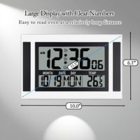 Jam dinding besar, dengan fungsi termometer Alarm Digital jam dinding besar Dekorasi jam dinding dekoratif
