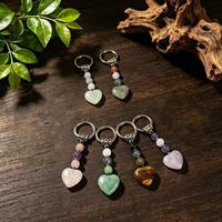 Pendentif porte-clés en cristal naturel Jingfa, pierre précieuse de guérison, breloque de protection, motif cœur sculpté, thème amour, pour sac, vente en gros