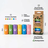 Sacs à déjections canines certifiés UE en PLA PBAT, 100 % biodégradables, compostables, imperméables, durables, portables et écologiques pour animaux de compagnie