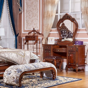2020 nueva llegada real de lujo de madera antigua princesa hacer mesa de <span class=keywords><strong>tocador</strong></span> espejo - Product Image 1