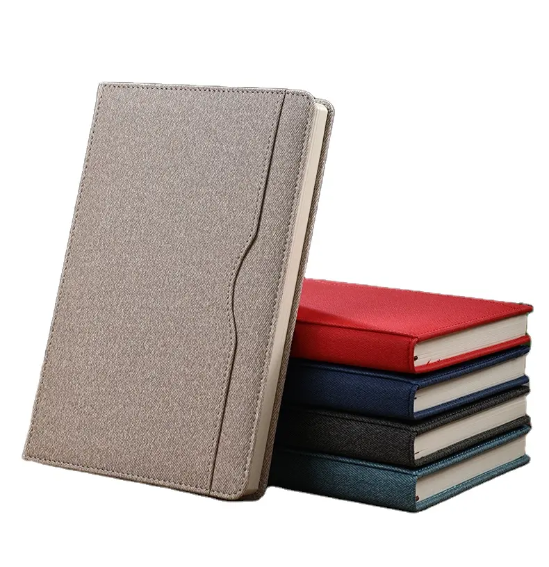 Luxo Reunião Nota livro Diário diário Notebook Portátil Viagem Record Book Linen PU Leather calendário