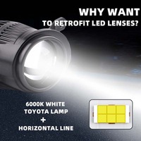 Nueva Lámpara Antiniebla LED de Doble Lente de 2.0 Pulgadas para Automóvil, Apta para Lámparas Antiniebla Toyo