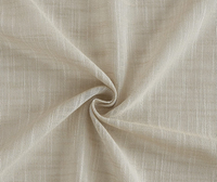 Rideaux en lin transparent sur mesure à œillets, jacquard écologique avec motif imprimé intégré, à ouverture bipartite gauche/droite