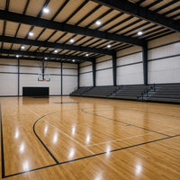Gymnase à structure en acier avec toit en ossature spatiale, bâtiment métallique préfabriqué pour salle de sport intérieure
