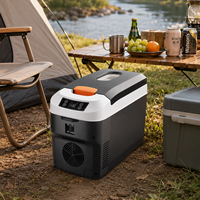 Mini-réfrigérateur portable électronique 12V 24V pour voiture, camping et voyage, avec affichage numérique pour boissons et aliments