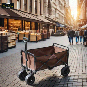 Wind Valley 8 pouces Oxford matériel couleur chocolat quatre roues pliable en plein air Camping voiture chariot Portable maison Shopping - Product Image 1
