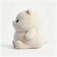 Peluche d'ours blanc rond et mignon, douce et moelleuse, animal en peluche Kawaii pour enfants, ours à câliner
