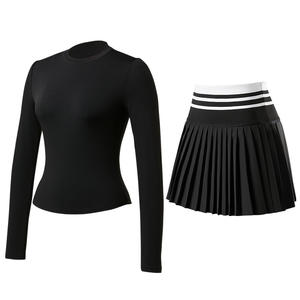 Новый спортивный комплект из двух предметов: легкий, дышащий, для тренировок, из спандекса/нейлона, повседневный, с цветными блоками, для тенниса и гольфа - Product Image 5