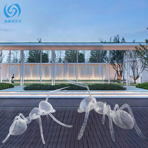 Stainless Steel Ant Sculpture Hollow Mesh Wire Outdoor Garden Park Decoration Floor Mount Animal Shape Landscape Ornament - Product Image 3