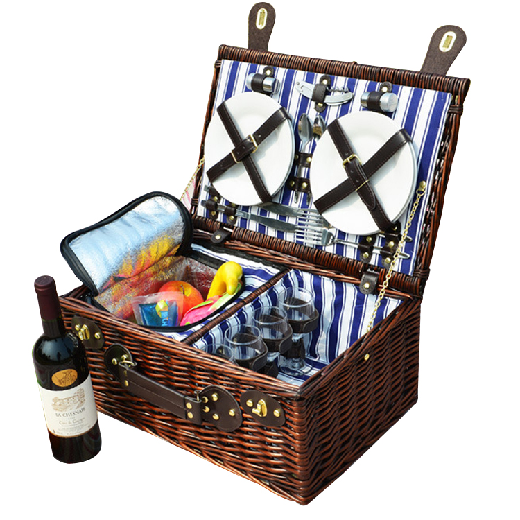 Zhoya 4 человек корзина Дешевая Плетеная небольшие портативные охлаждающий ротанга сумка Прочный Корзина для пикника, корзина