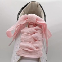 Cordones Planos de Algodón Puro Acme M de 1.5 cm de Ancho, Color Sólido, para Zapatillas Unisex de Caña Alta/Baja