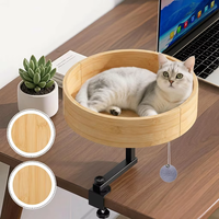 Support de fixation réglable en hauteur à 360° pour vente en gros °   Lit de bureau rotatif pour chat, hamac de bureau surélevé pour chat, nid moderne pour chat d'intérieur pour la maison