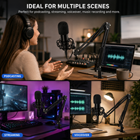 Kit de microphone à condensateur professionnel JINJUE MM112 avec bras articulé pour podcast, streaming, jeux et chant