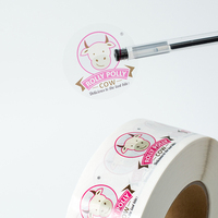 Rouleau vinyle Transparent Logo autocollant adhésif Logo impression cercle Transparent étiquette autocollants pour tasses à café crème glacée
