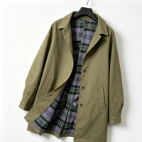 Veste coupe-vent streetwear personnalisée pour homme, trench-coat en coton, col rabattu, couleur unie, doublée, manteau d'automne
