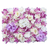 Großhandel Künstliche Blumenwand Rose Hortensie Dahlie Stereo für Hintergrundwand Hochzeitsdekoration Blumenreihe