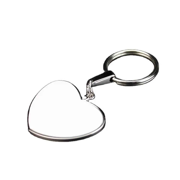 High quality Double sides printing keychain Heart shape Blank sublimation metal keychains