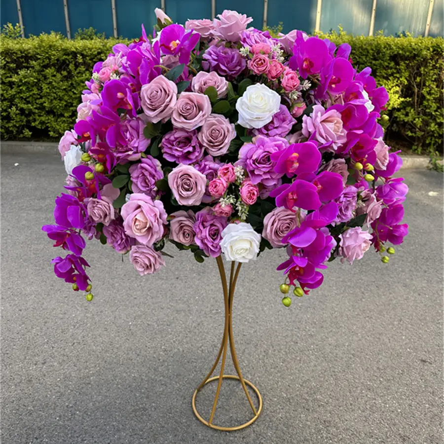 IFG Tropical Style Purple 80cm Flower Ball 3/4 completo per la decorazione della disposizione di nozze